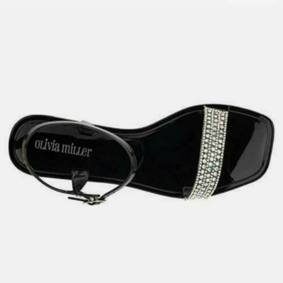 Olivia Miller Palizzi Jelly Sandals Black -9 - Picture 4 of 6